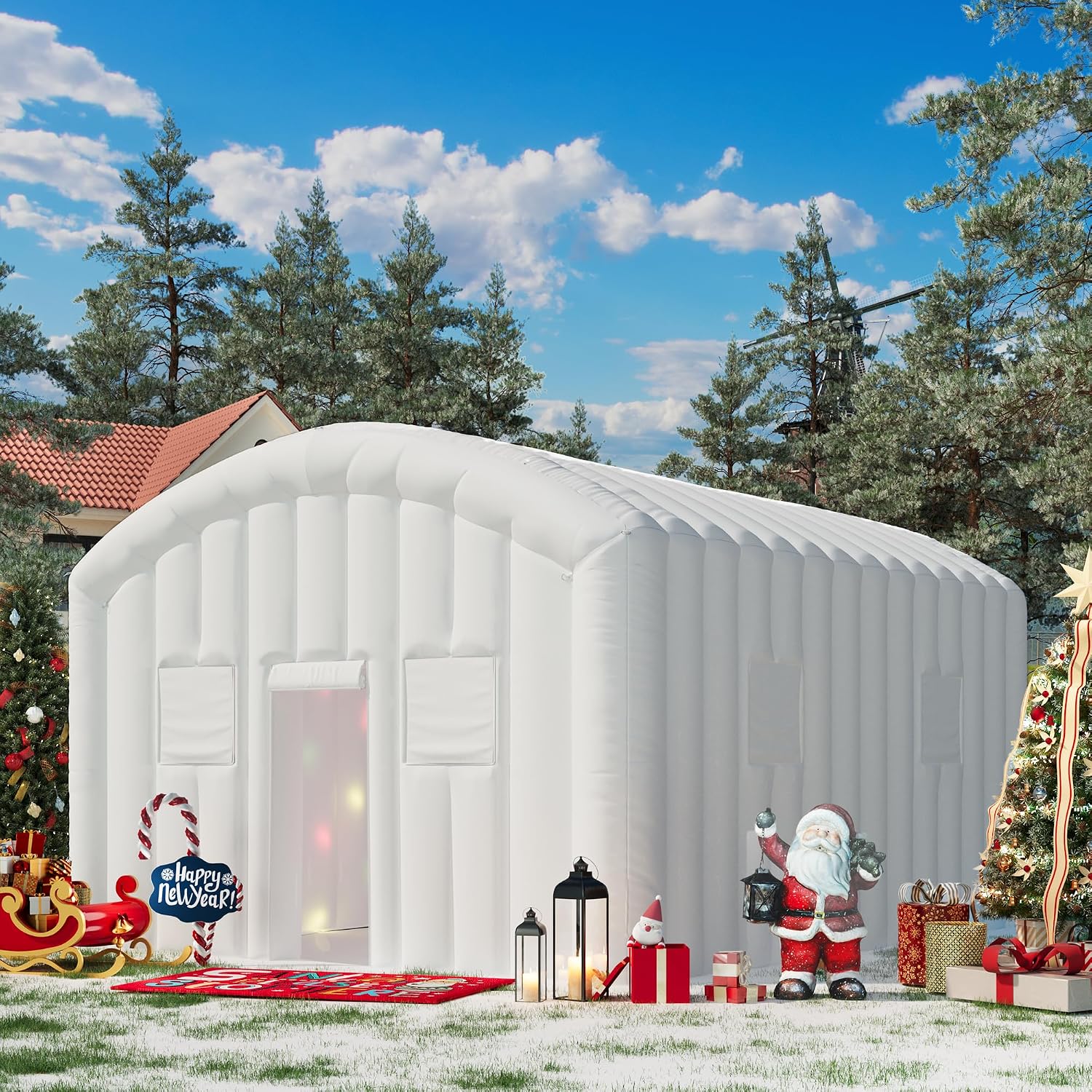 EROMMY 20x16.5x12 FT Large White Inflatable Nightclub, Blow Up Party Tent Portable with 950W Blower, Disco Night Club Tent for Adult Birthday Party Business Rental