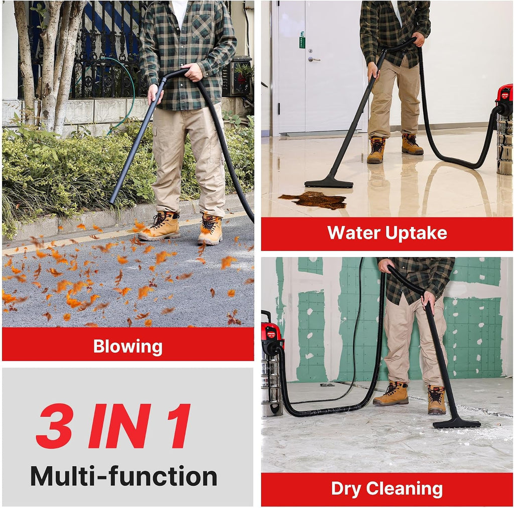 Shop-Vac 6 Gallon 4.0 Peak HP Wet/Dry Vacuum, Wall Mountable Compact Shop Vacuum with Up to 20 ft Extra Long Hose & Accessories - Ideal for Jobsite, Garages, Car & Workshops