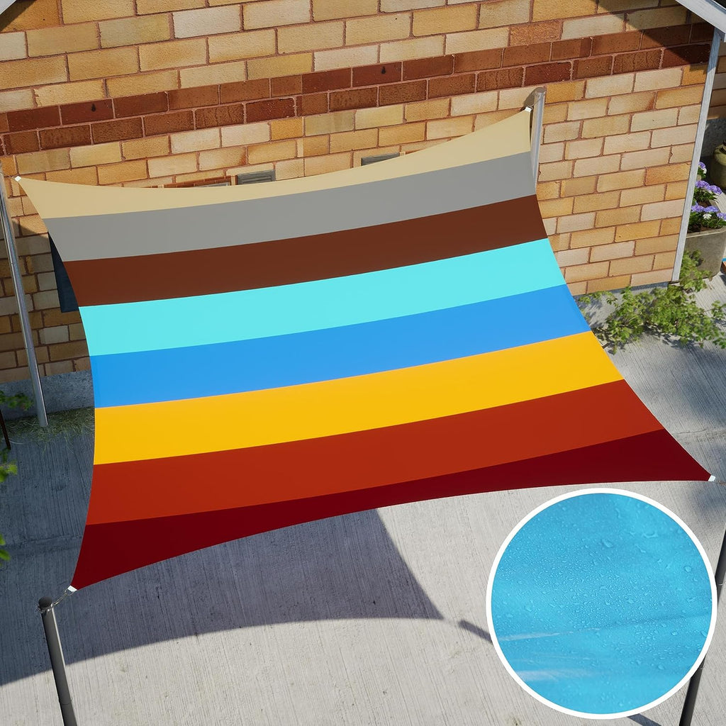 Royal Shade 10' x 12' Beige Rectangle Waterproof Sun Shade Sail Order to Make Canopy Awning, UPF50+ 95% UV Blockage Water Resistant, Outdoor Backyard Patio Garden Carport (We Customize)