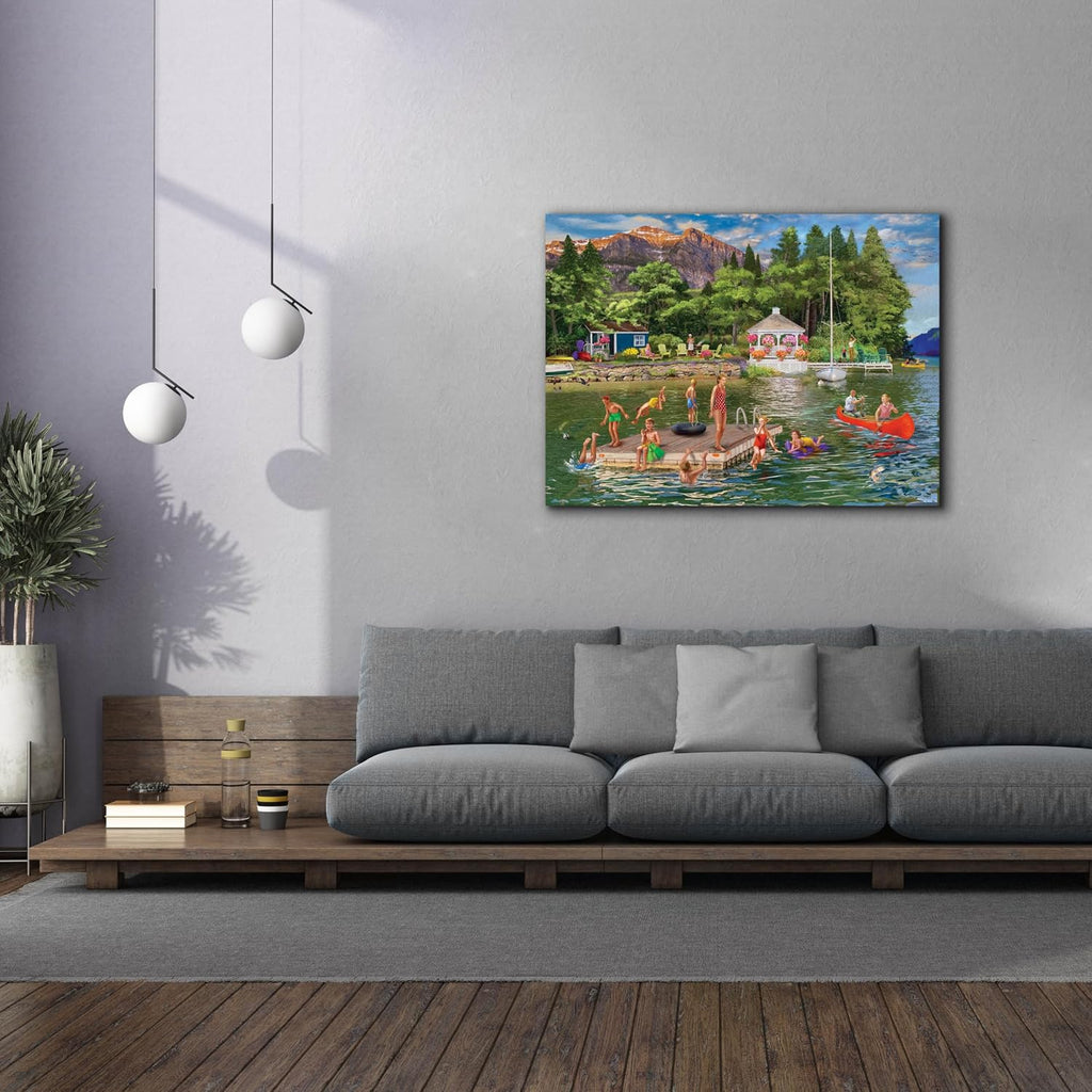 Epic Graffiti 'Gazebo Lake' by Bigelow Illustrations Canvas Wall Art, 54' x 40'