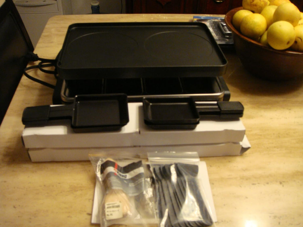 Swissmar KF-77041 Gourmet 8-Person Raclette Grill, Black with Mini Tool Box (fs)