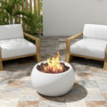 Merax 22-inch Outdoor Propane Fire Pit, 40,000 BTU Portable Tabletop Firepit for Patio, MGO Steel (Tank Cover Not Provided), No Assembly, White