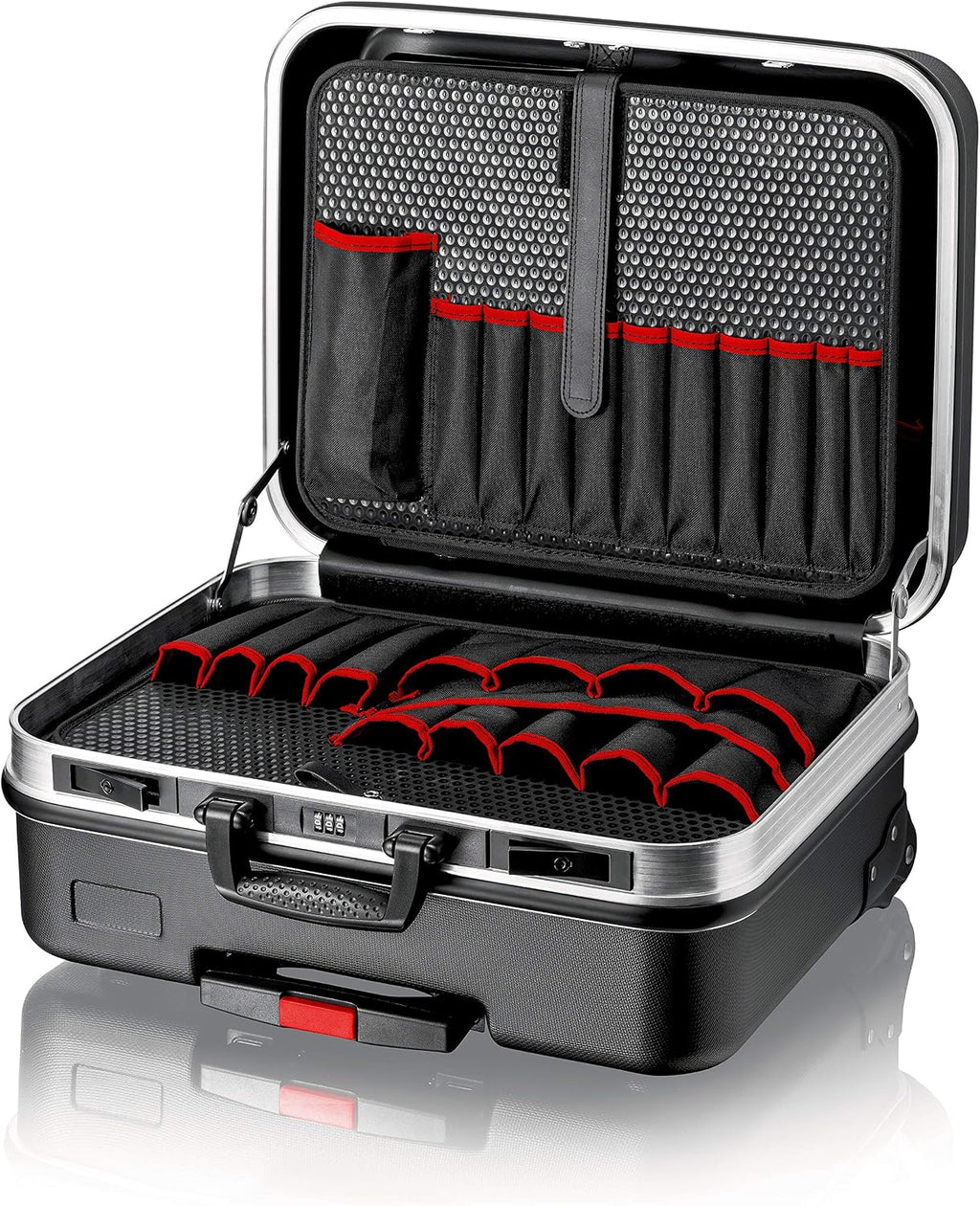 KNIPEX Tool Case 'Big Basic Move', Empty, on Wheels, Telescopic Handle, 54 Inserting Options, 33 L Volume, Tool Trolley, Rolling Toolbox, 00 21 06 LE
