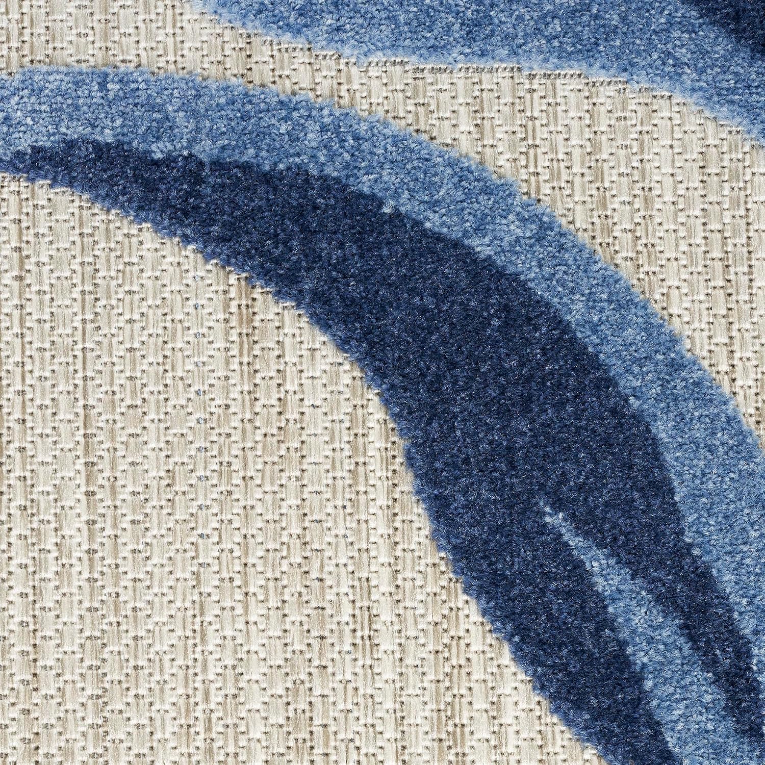 Nourison Home Aloha Blue Grey 6' x 9' Area Rug - Easy Clean, Non Shedding, Bed Room, Living Room, Dining Room, Kitchen (6' x 9')