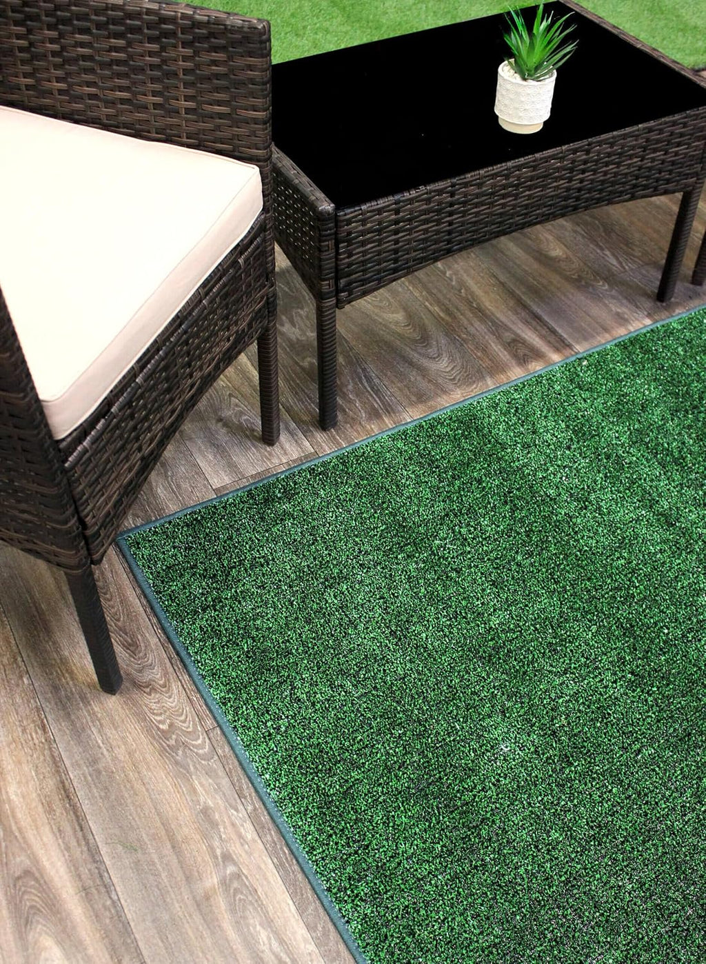 KOECKRITZ Outdoor Turf Rug – Weather-Resistant Artificial Grass Carpet for Patio, Deck, Porch, Gazebo, Boat & Pool – Lightweight, Fade-Resistant - 12' x 12' Holly Leaf