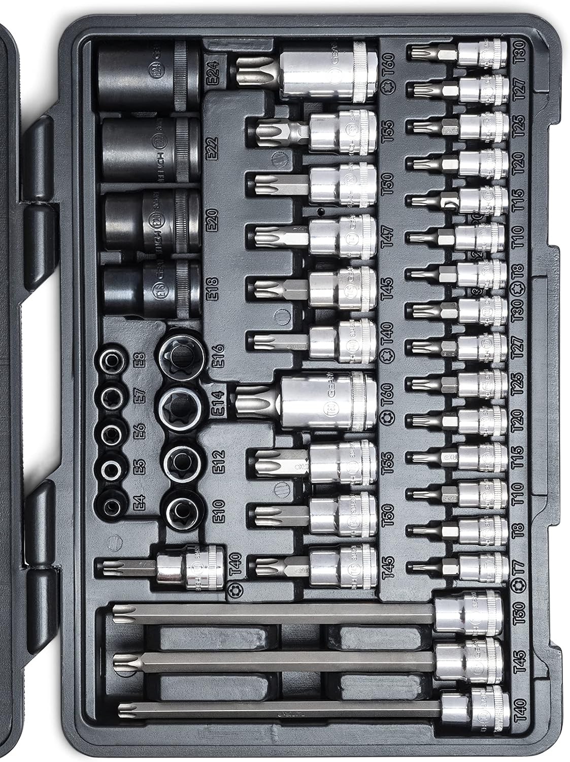 GEARWRENCH 49 Piece 1/4', 3/8', 1/2' Drive Torx Bit Socket Master Set - 89087