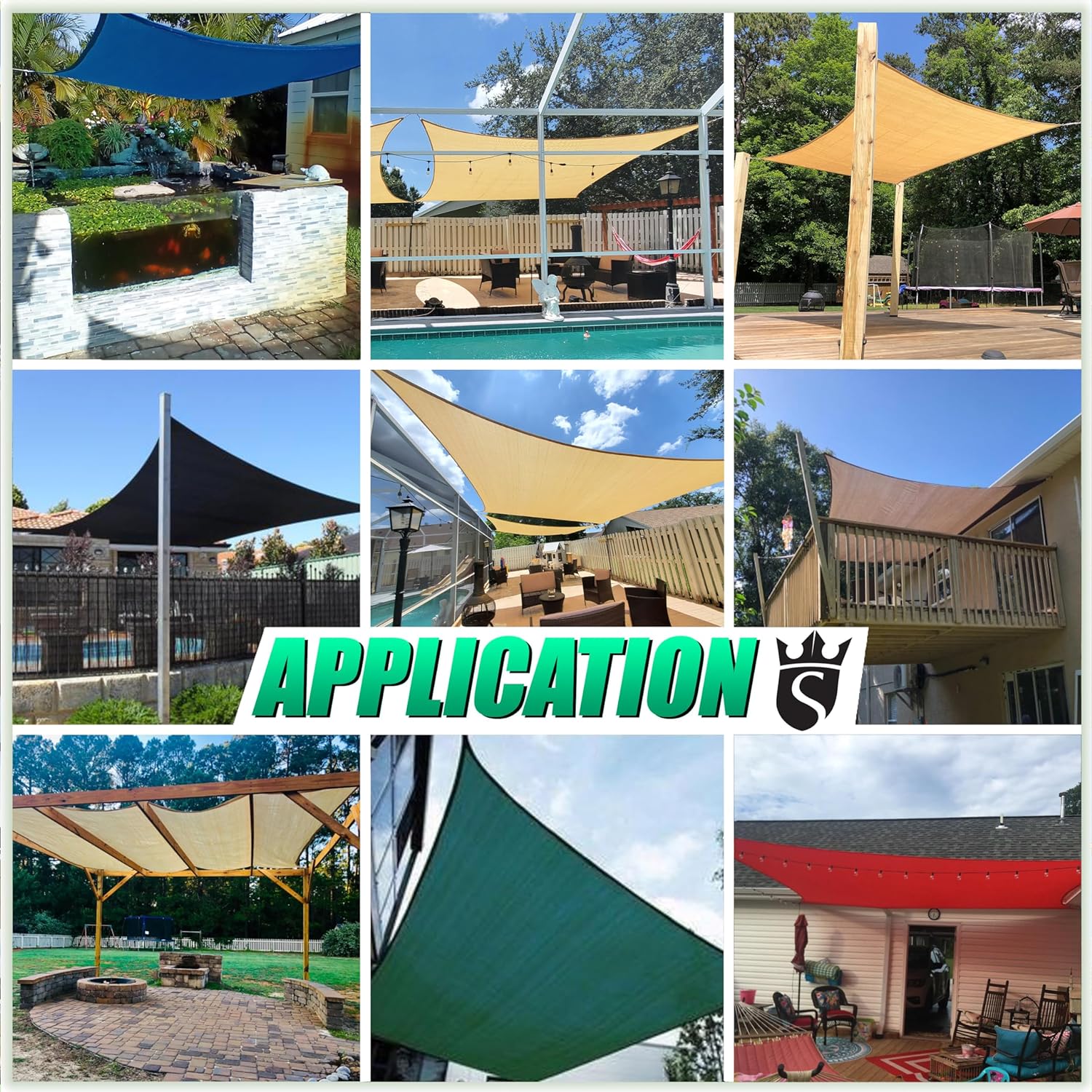 Royal Shade 12' x 16' Blue Rectangle Square Sun Shade Sail Order to Make RTAPS14 Canopy, UPF50+ 95% UV Blockage, 200GSM Commercial Standard Heavy Duty, 3 Years Warranty (We Make Custom Size)