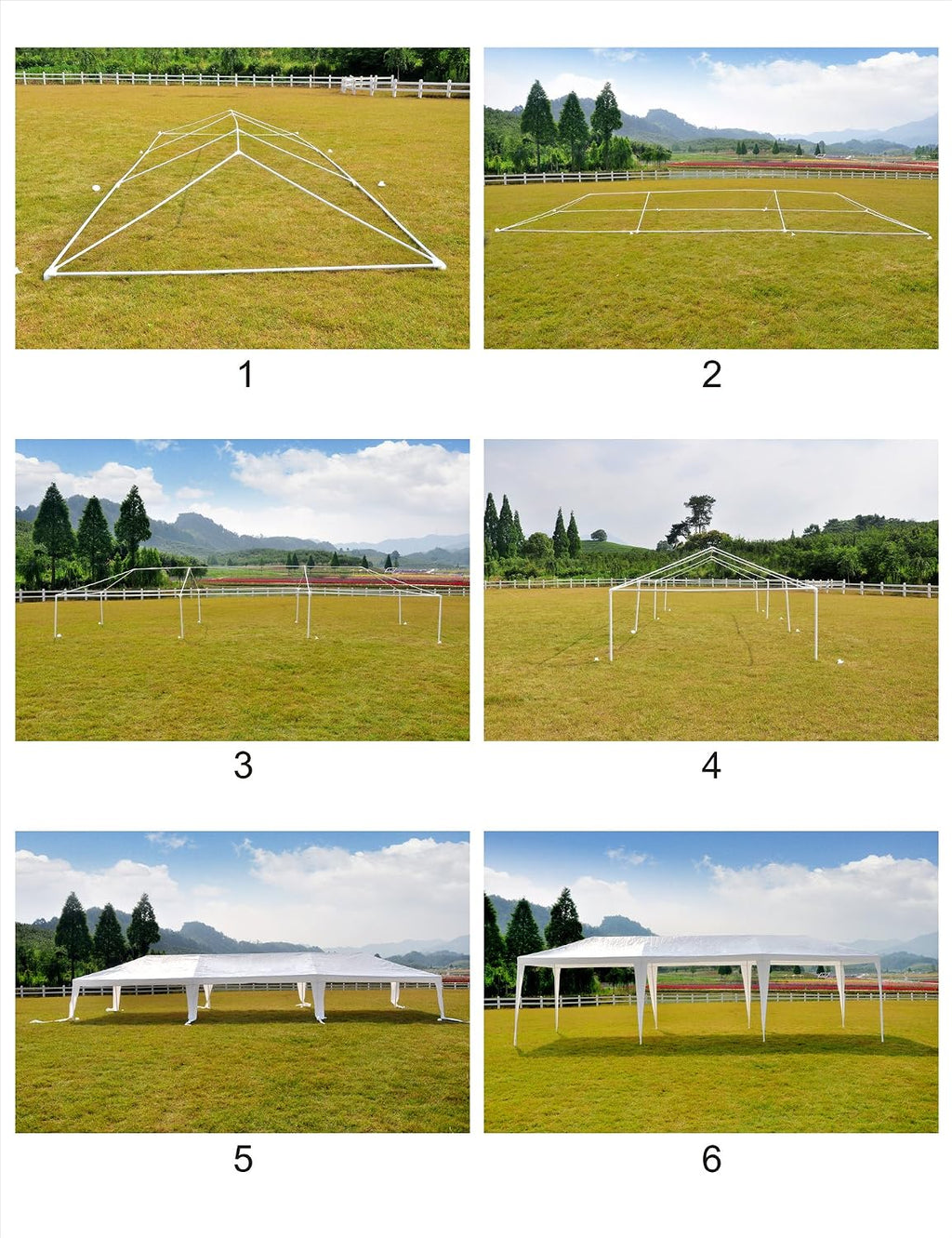 GOJOOASIS Canopy Tent Wedding Party Tent White Outdoor Gazebo (10' x 30' with 8 Walls)