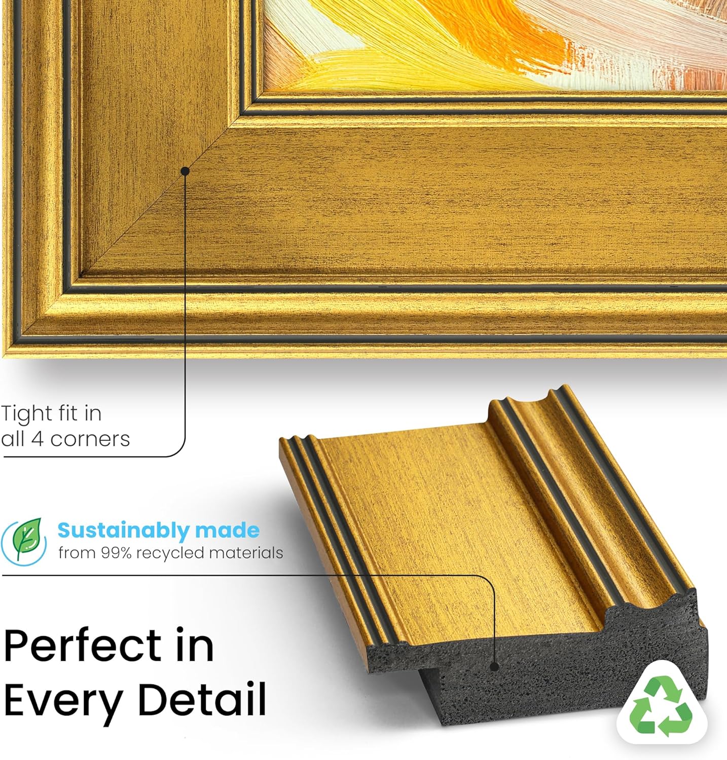 Antique Gold 50' Premiere Deco TV Frame - Compatible ONLY with Samsung The Frame TVs (Fits 2021-2026, LS03A, LS03B, LS03C, LS03D, LS03FA)