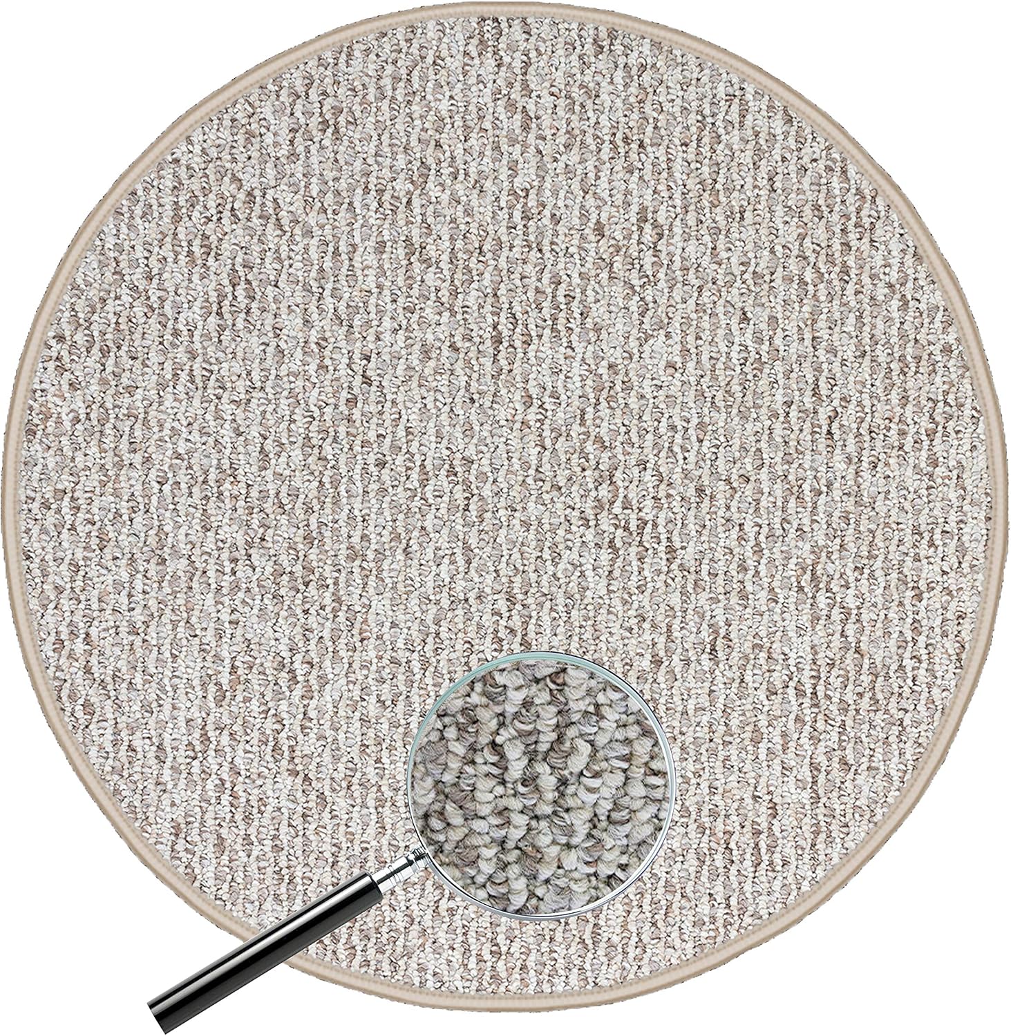 KOECKRITZ Earthenware Berber Style Economical Solutions Starlight Collection, 20.5 Oz. Scroll Loop Carpet Custom Area Rugs, Mats & Runners. Durable Tight Weave (9' Round)