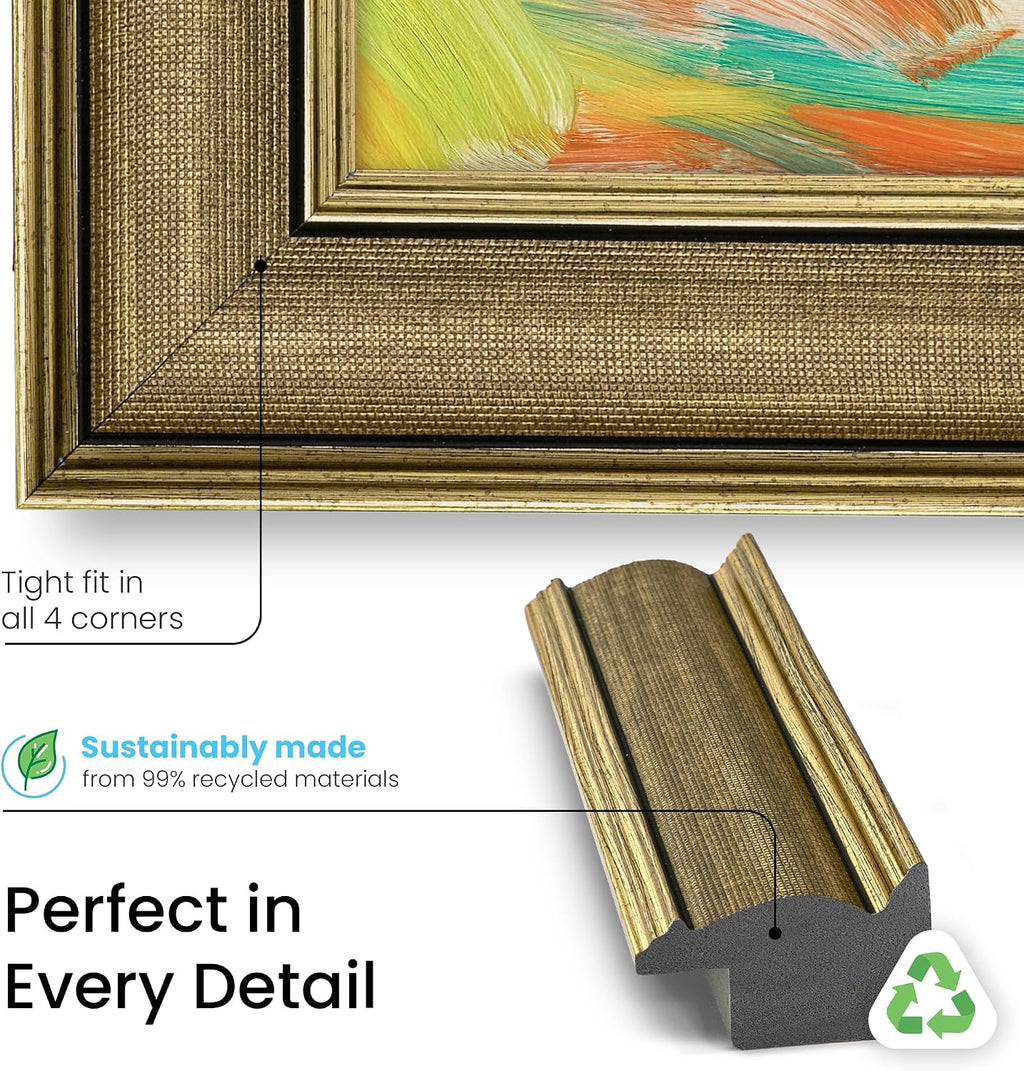 Industrial Brass 32' Slim Deco TV Frame - Compatible ONLY with Samsung The Frame TVs (Fits 2021-2025, LS03A, LS03B, LS03C, LS03D, LS03FA)