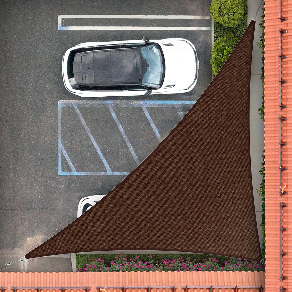 Royal Shade 16' x 19' x 24.8' Brown Right Triangle Sun Shade Sail Order to Make RTAPT12, UPF50+ 95% UV Blockage, 200GSM Commercial Standard Heavy Duty, 3 Years Warranty (We Make Custom Size)