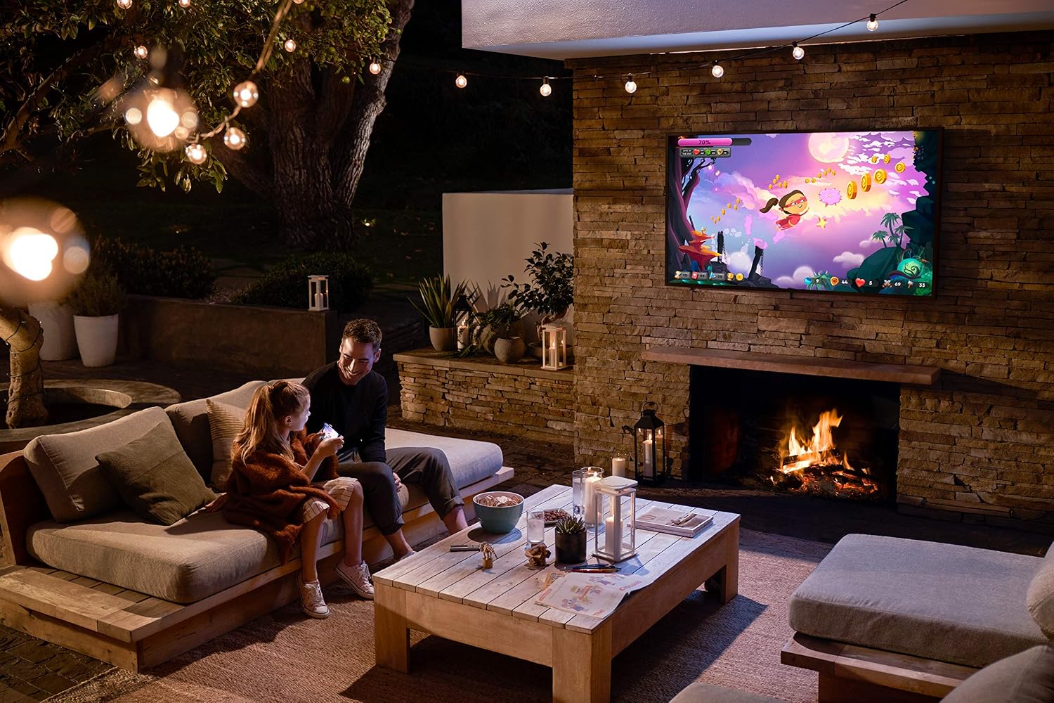 (Renewed) Samsung 75LST7T 75-inch Terrace Premium Outdoor Smart QLED TV