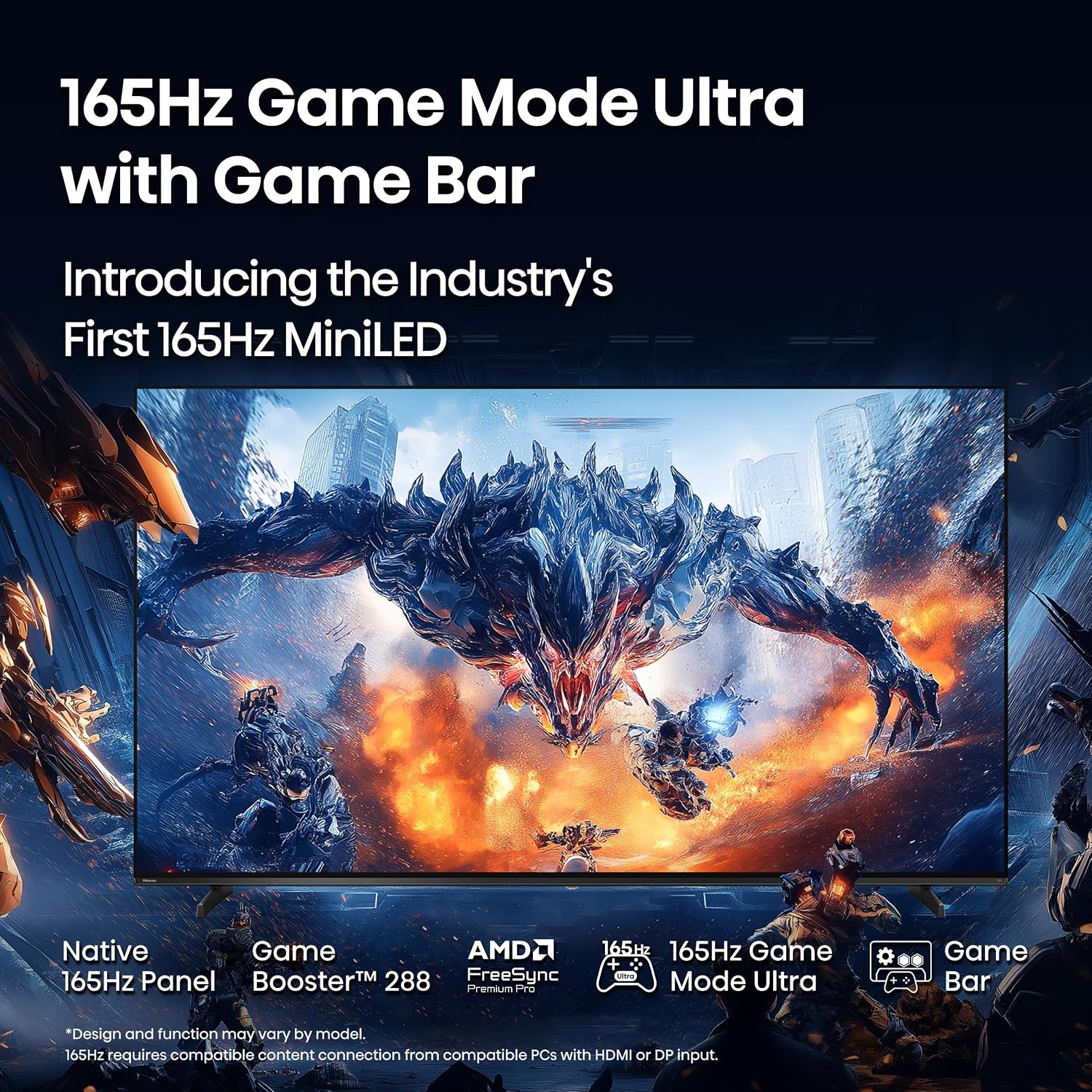 Hisense 85' U7 Mini-LED ULED 4K UHD Best Premium Gaming Google Smart TV 85U75QG 2025 Model - QLED Native 165Hz VRR 288 Up to 3000 Nits HDR10+ Dolby Vision IQ · Atmos IMAX Enhanced, 2.1.2 Ch (Renewed)