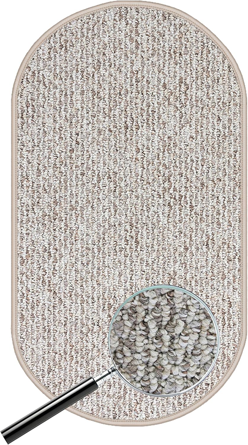 KOECKRITZ Earthenware Berber Style Economical Solutions Starlight Collection | 20.5 Oz | Scroll Loop Carpet Custom Area Rugs, Mats & Runners | Durable Tight Weave (3' X 5' Oval)