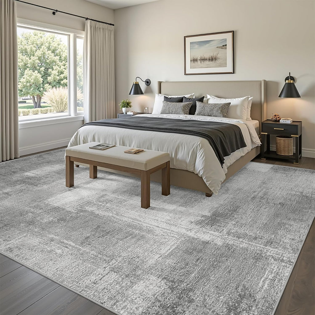zesthome 9x12 Area Rugs for Living Room, Non-Slip Backing Washable Rug, Modern Abstract Area Rug, Stain Resistant Rugs for Bedroom, Ultra-Thin Large Area Rugs, Area Rug 9x12