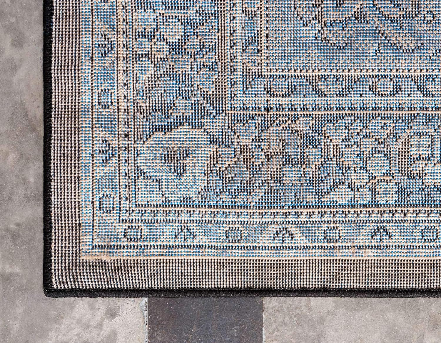Unique Loom Reza Collection Traditional Persian Style Area Rug, 9 ft 10 in x 13 ft, Black/Beige