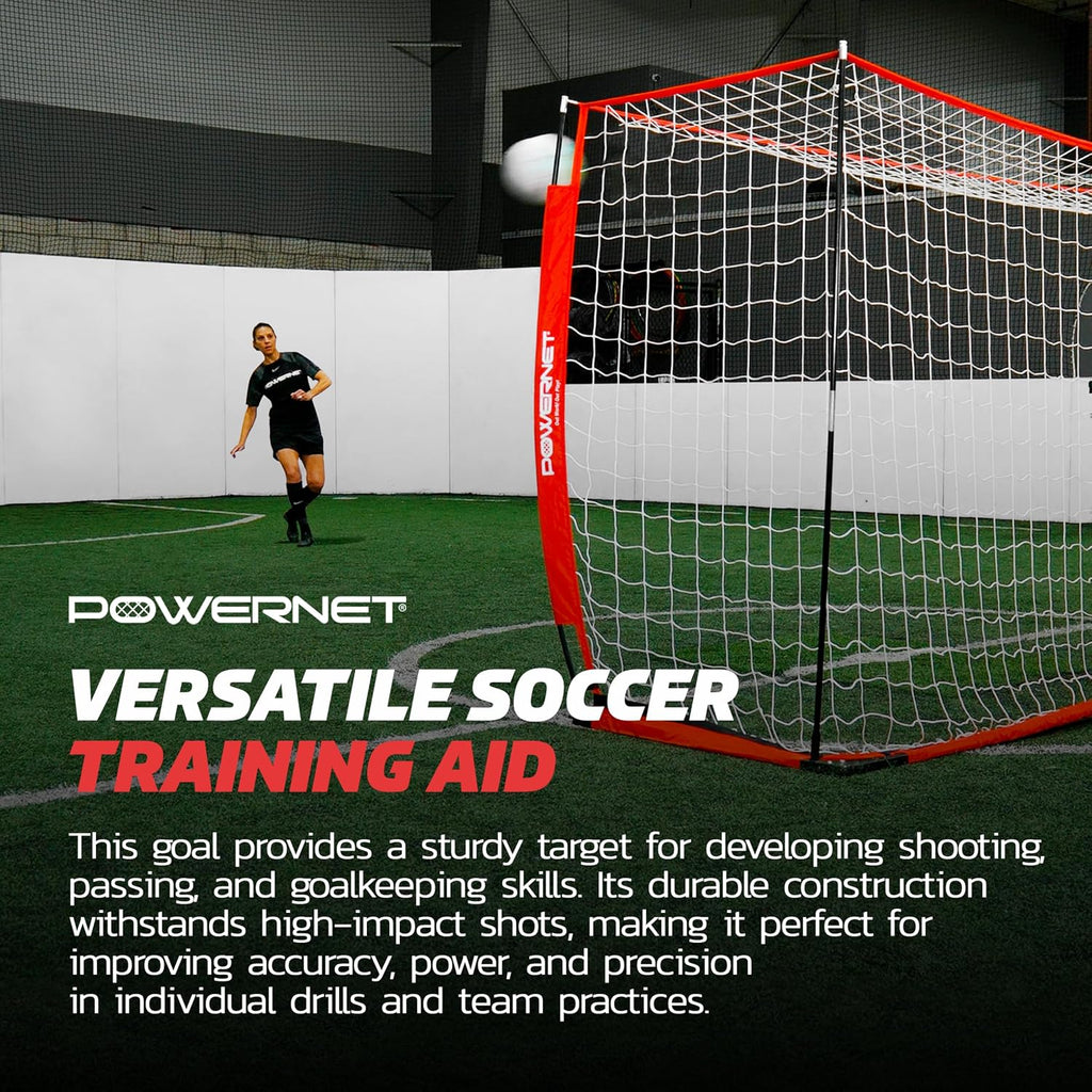 PowerNet Soccer Goal for Backyard, 3Mx2M / 6x4 / 8x4 / 12x6 / 14x7 /18.5x6.5 / 21x7 / 24 x 8 Portable Soccer Net, Sports & Outdoors Training Equipment, Quick Setup 1 Goal & Zipper Storage Bag