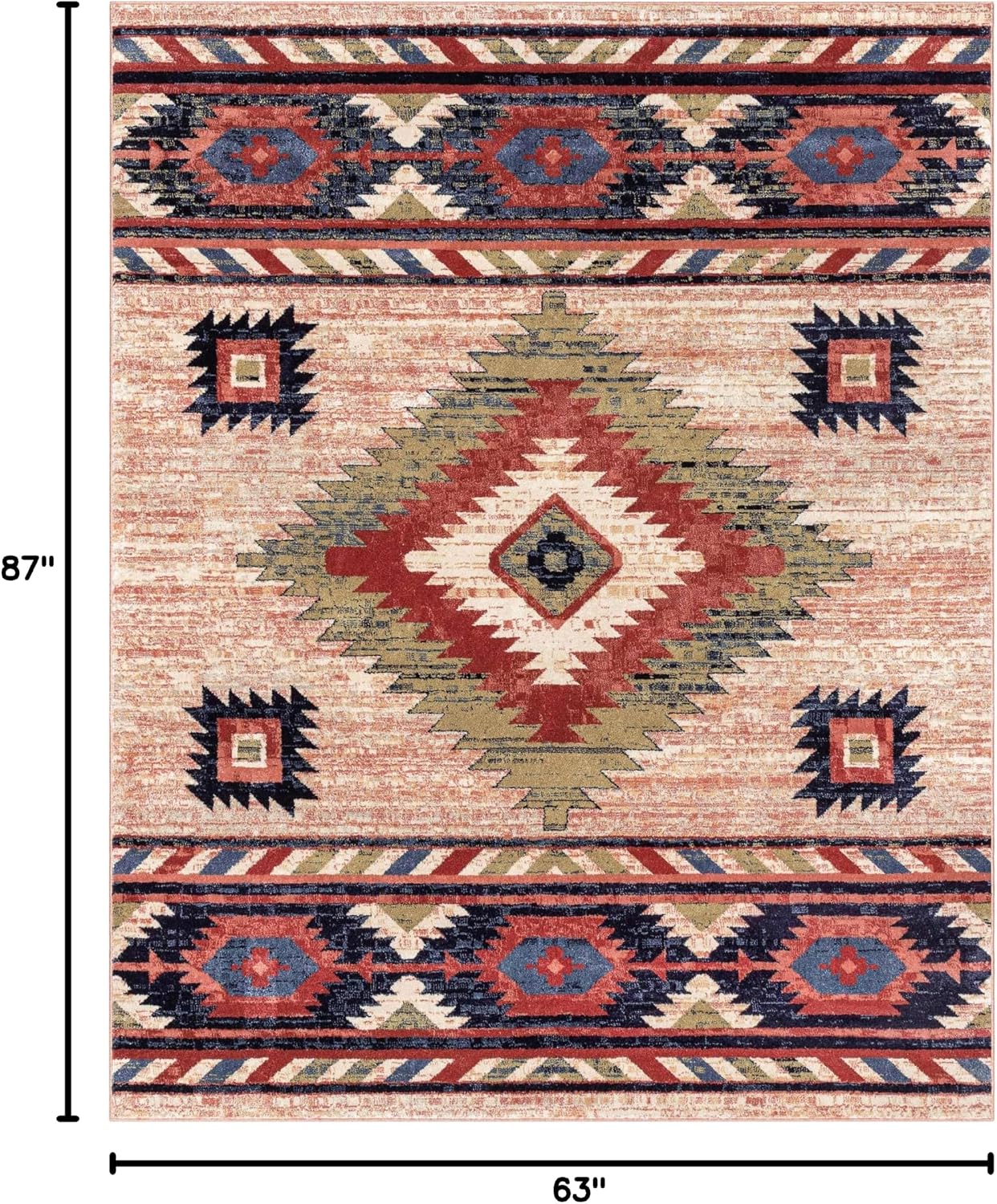 Well Woven Tulsa Lea Cream Traditional Southwestern Tribal 5x7 (5'3' x 7'3') Area Rug