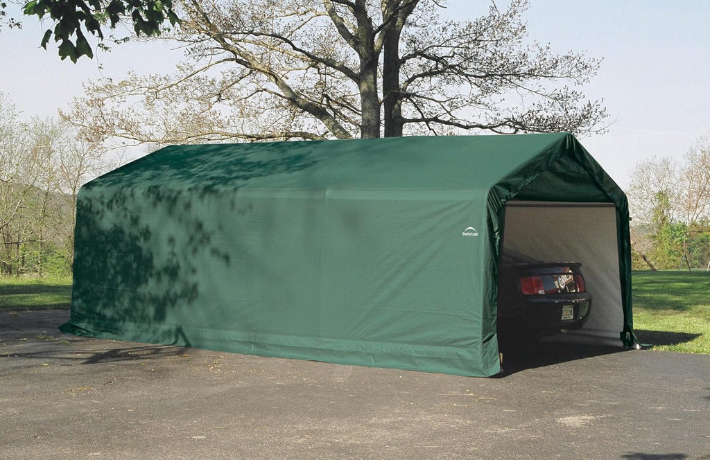 ShelterLogic 73442 Green 12'x20'x10' Peak Style Shelter
