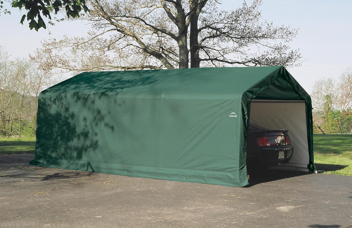 ShelterLogic 73442 Green 12'x20'x10' Peak Style Shelter