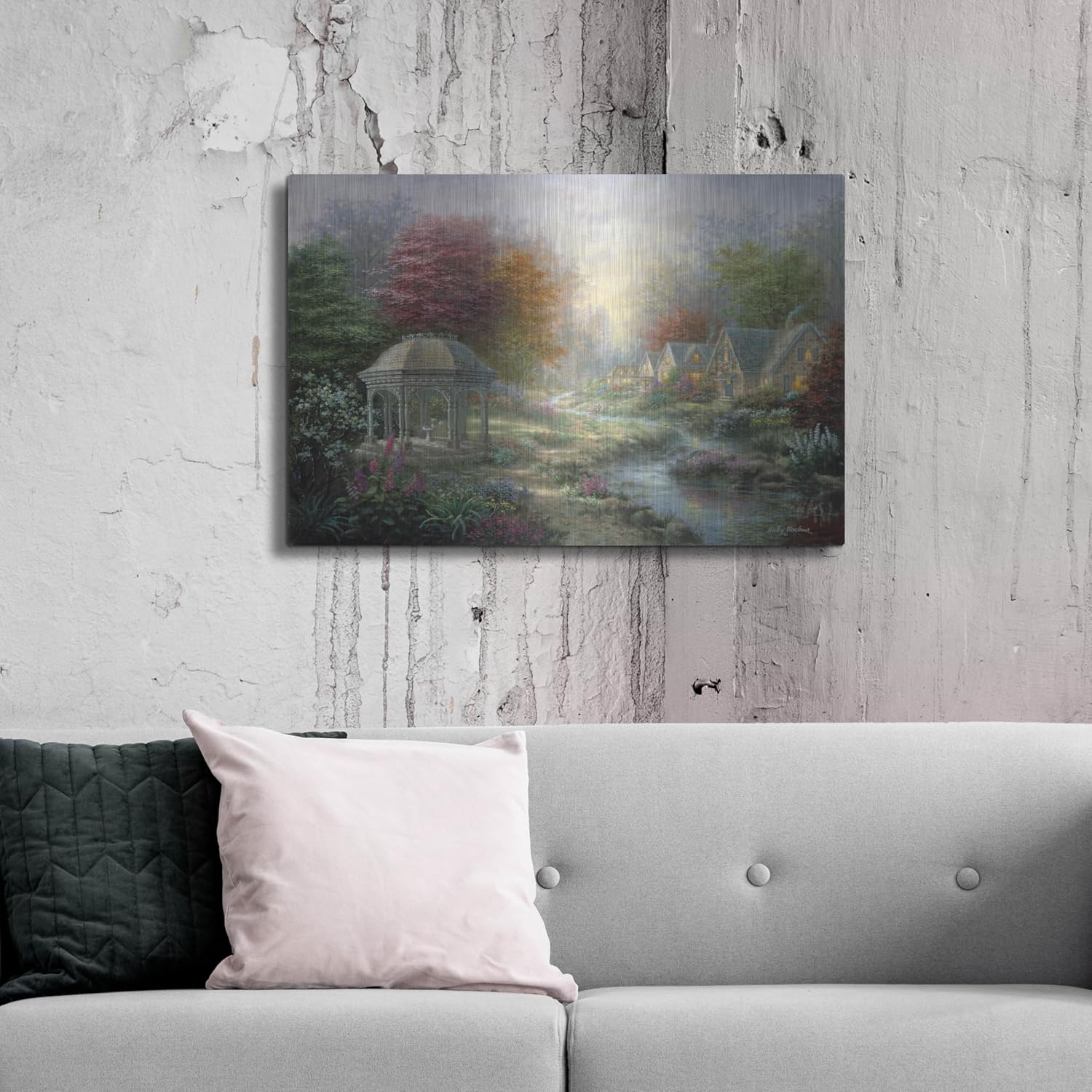 'Gazebo Village' by Nicky Boehme Metal Wall Art, 36' x 24'