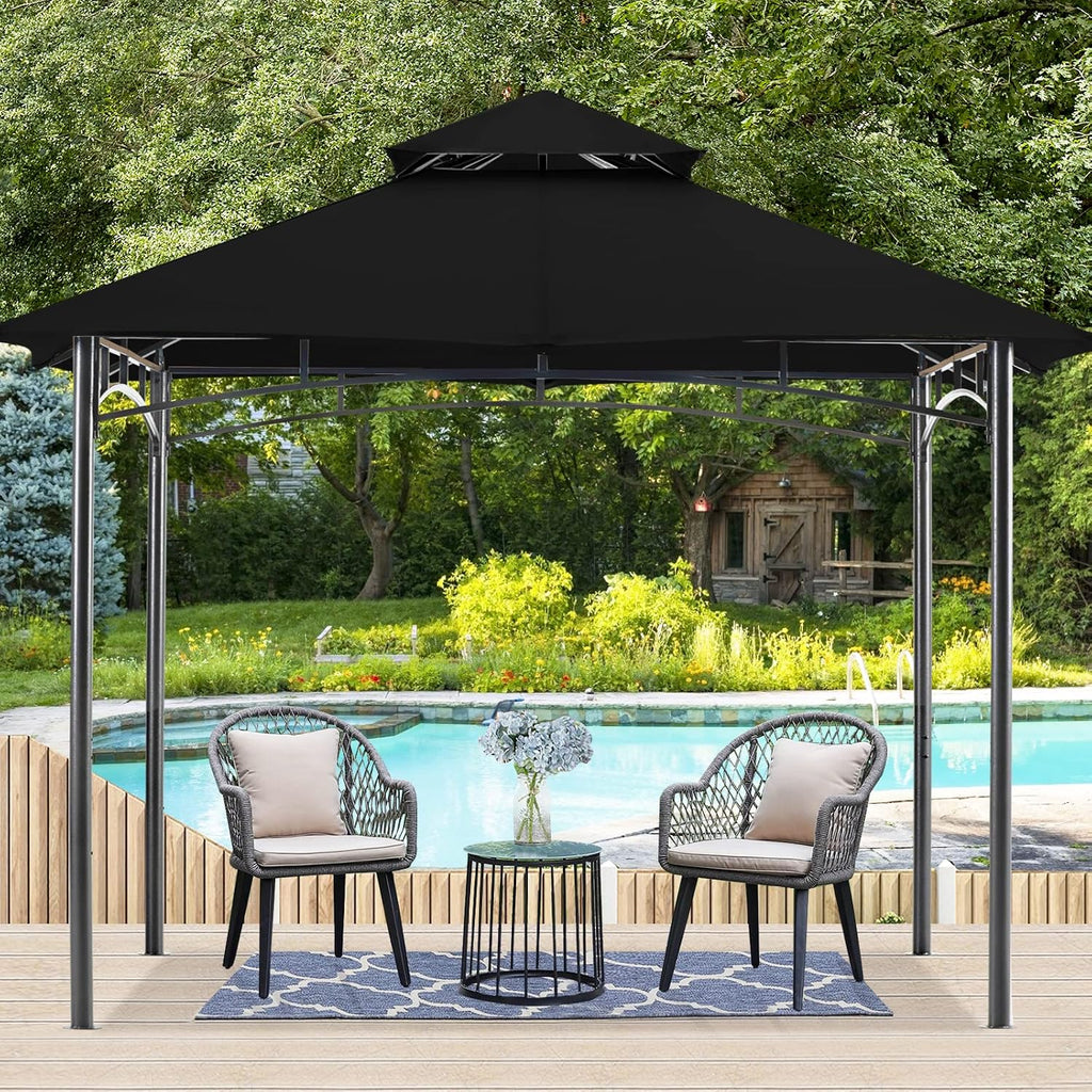 MASTERCANOPY Outdoor Garden Gazebo for Patios with Stable Steel Farme (9x9, Black)