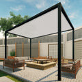 Patio Paradise 12' x 16' Sun Shade Cloth with Grommets Rectangle Shade Sail Canopy Pergola Cover with Straight Edge, UV Block Fabric for Backyard Deck Outdoor Activities, Light Grey