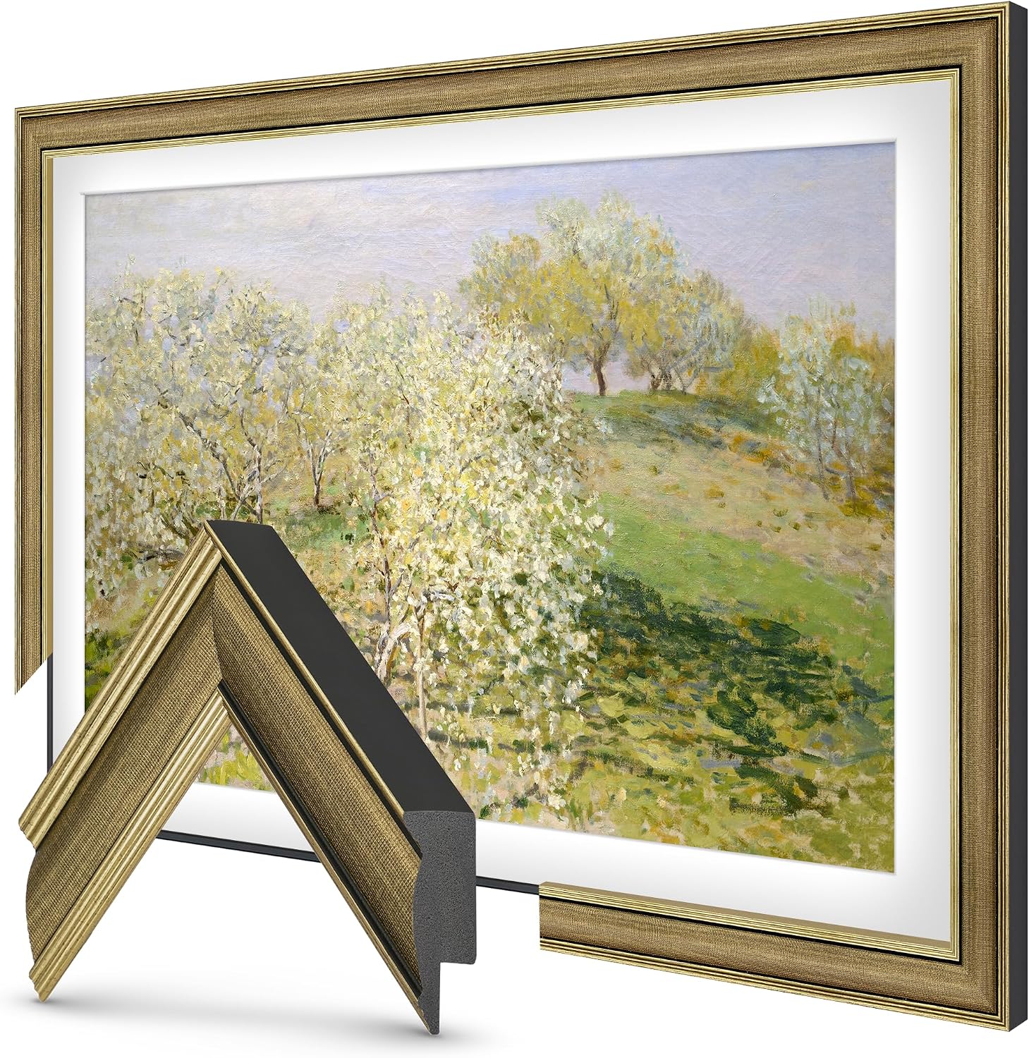Industrial Brass 85' Slim Deco TV Frame - Compatible ONLY with Samsung The Frame TV and Pro TVs (Fits 2021-2026, LS03A, LS03B,LS03C,LS03D,LS03FA,LS03FW)