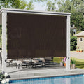 VICLLAX Outdoor Roller Shade (10' W×8' L), Patio Corded Roller Blinds, Exterior Roll Up Shade with Spliced Design for Patio Porch Gazebo, Chocolate