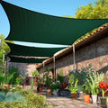 ShadeMart 12' x 16' Green Sun Shade Sail UPF50 Rectangle smTAPR1016 Canopy Fabric Cloth Screen, Water and Air Permeable & UV Resistant, Heavy Duty, Carport Patio Outdoor - We Customize Size