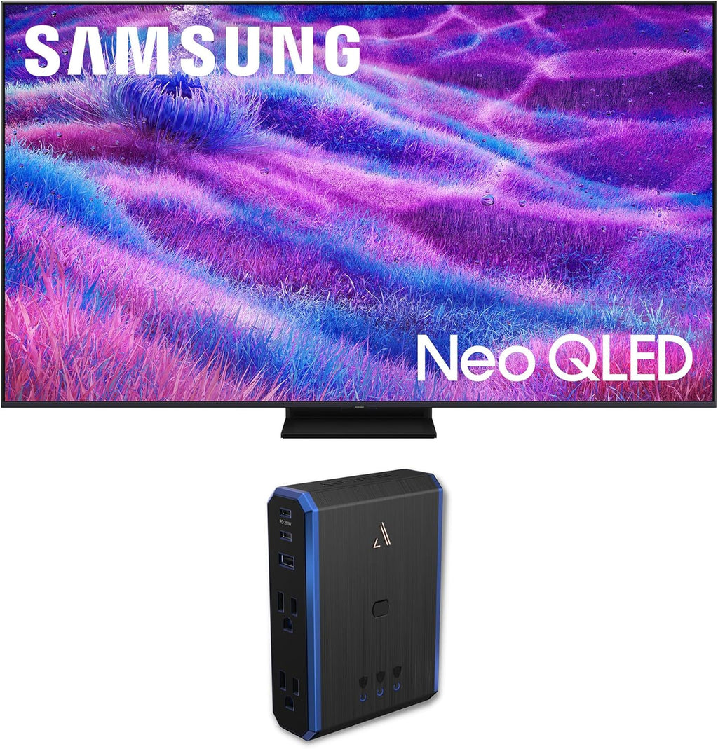 Samsung QN55QN80FAFXZA 55 Inch Neo QLED QN80F Series Supreme UHD 4K TV with an Austere 5S-PS4-US1 4-Outlet Power (2025)