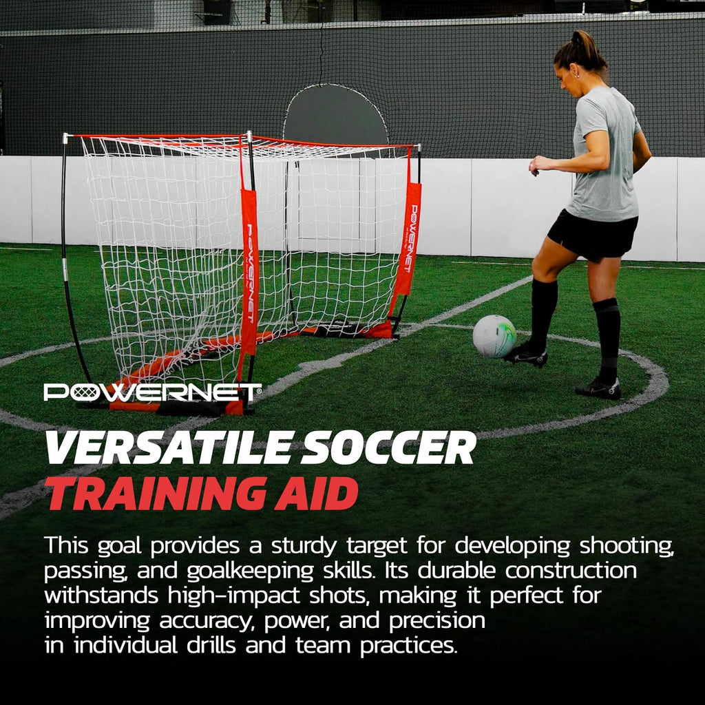 PowerNet Soccer Goal for Backyard, 3Mx2M / 6x4 / 8x4 / 12x6 / 14x7 /18.5x6.5 / 21x7 / 24 x 8 Portable Soccer Net, Sports & Outdoors Training Equipment, Quick Setup 1 Goal & Zipper Storage Bag