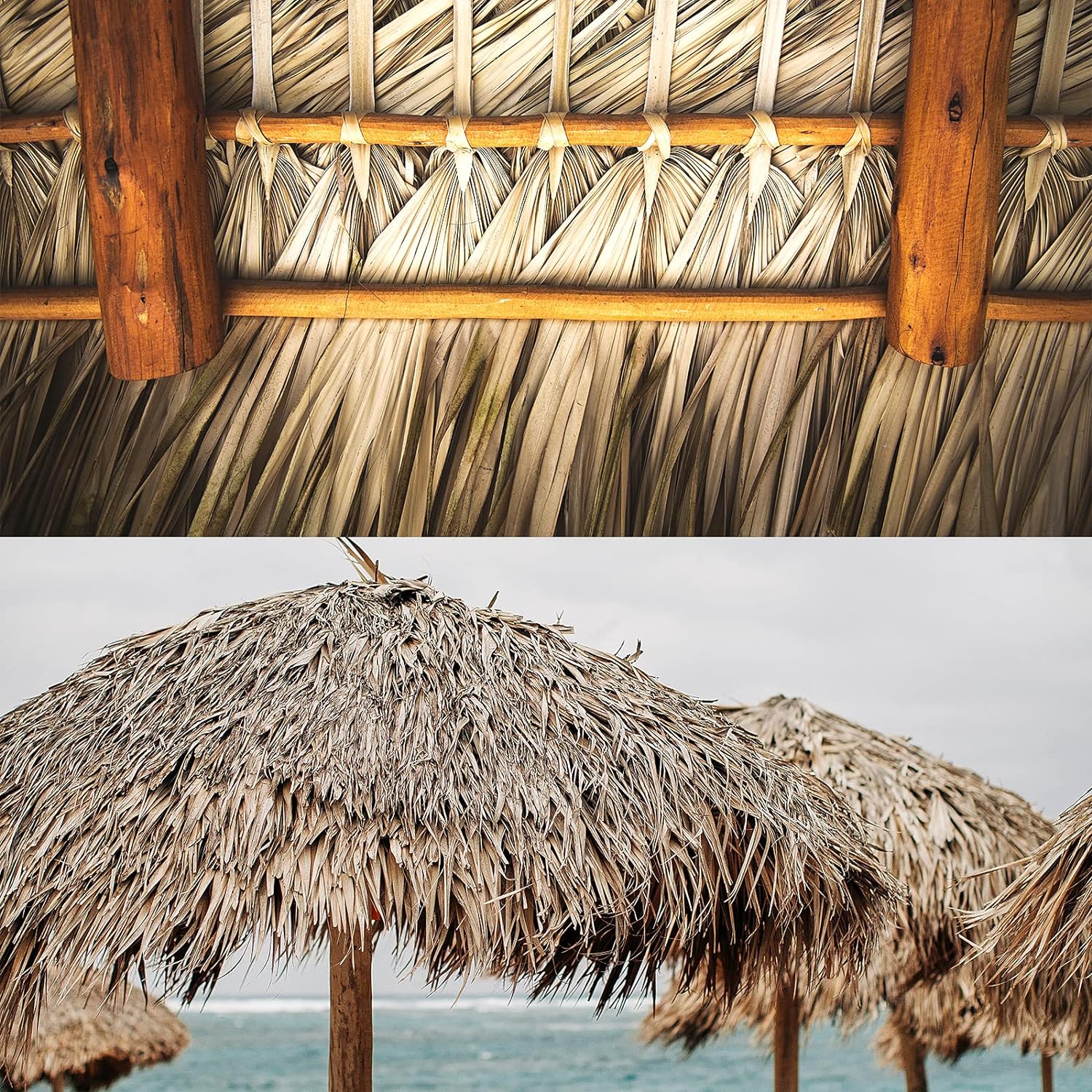 49.2ft Tiki Straw Roof–Mexican Style Artificial Palm Thatch Rolls,Tiki Bar Hut Grass Duck Boat Blinds Grass Runner Rolls Palapa Thatch Roofing for Garden Patio Umbrella Covers Fence Party Decoration