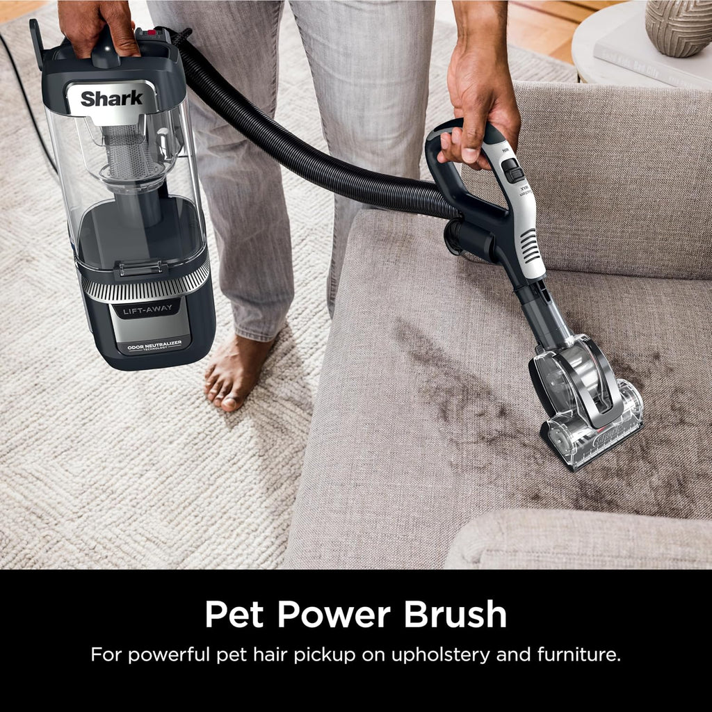 Shark Rotator Pet Pro Lift-Away ADV Upright Vacuum with HEPA Filter, DuoClean PowerFins HairPro and Odor Neutralizer Technology, Pet Hair Pickup, For Carpets & Hardfloors, Dark Grey, LA555