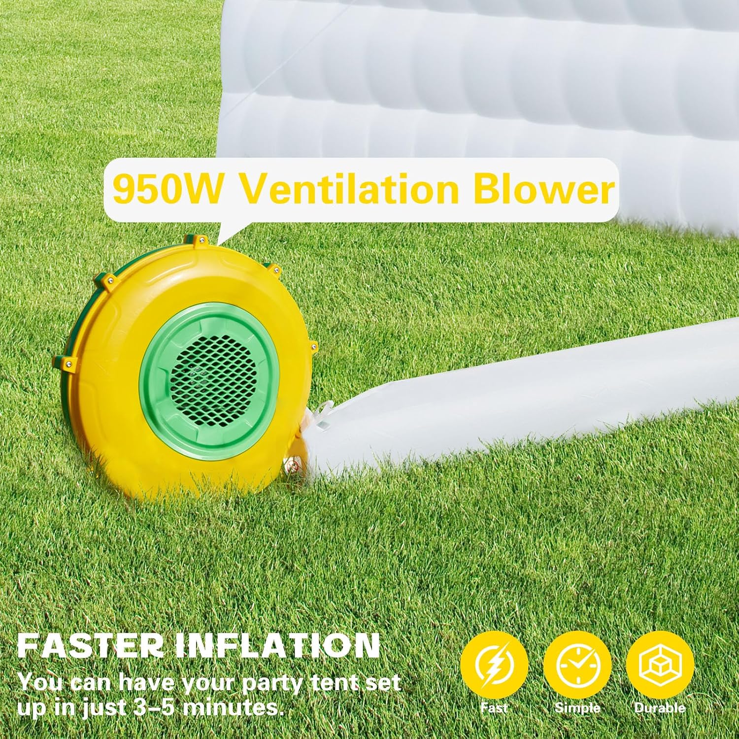EROMMY 20x16.5x12 FT Large White Inflatable Nightclub, Blow Up Party Tent Portable with 950W Blower, Disco Night Club Tent for Adult Birthday Party Business Rental