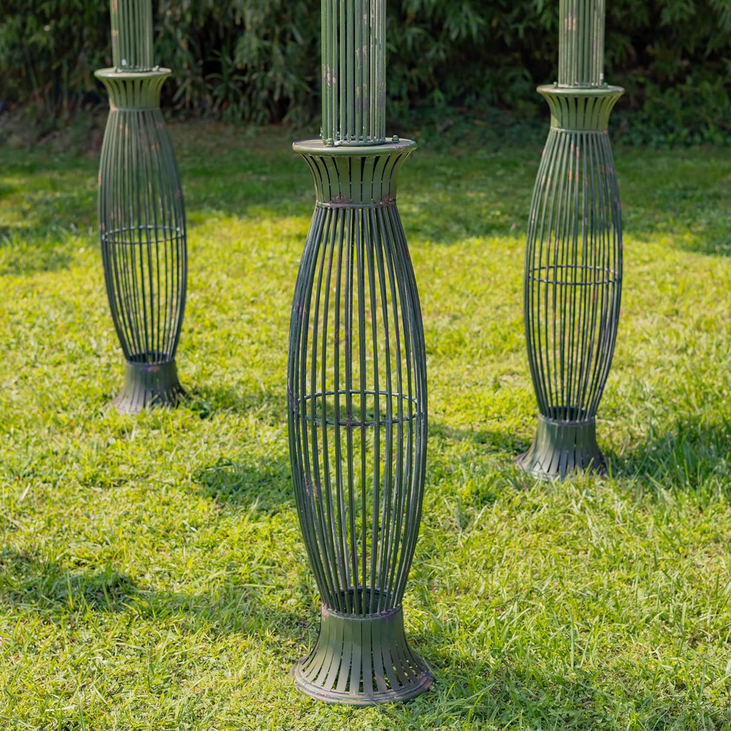 13ft. Tall Round Metal Garden Gazebo in Antique Finish (Antique Green)