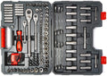 Crescent 142 Piece 1/4', 3/8' & 1/2' Drive 6 & 12 Point Standard & Deep SAE/Metric Mechanics Tool Set - CTK142C
