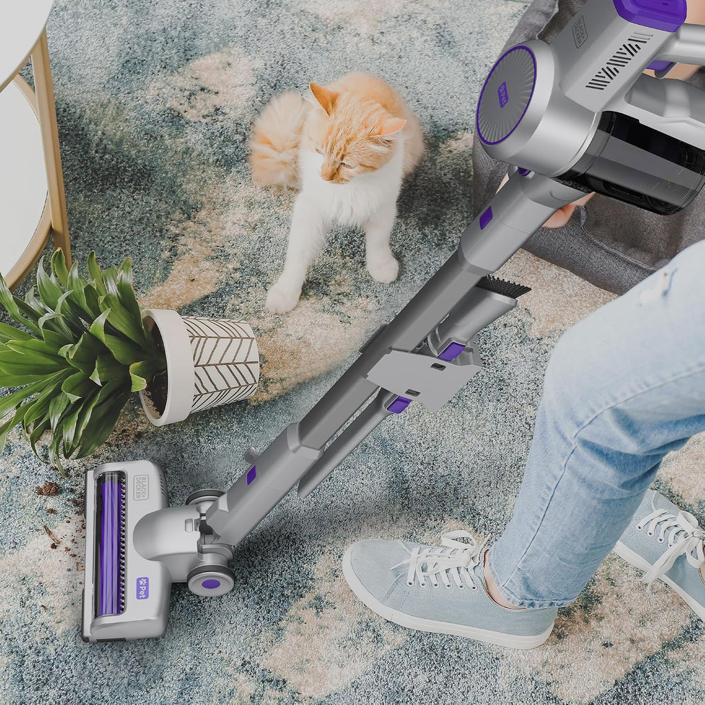 Black+Decker Powerseries+ Corded 4 in 1 Stick Vacuum, Upright to Hand-Vac Multi Surface, LED Floor Head, HEPA Filtration, Powerful 14k Pa,for Hard Floor, Low Carpet, Pet Hair Home & Office use, Grey