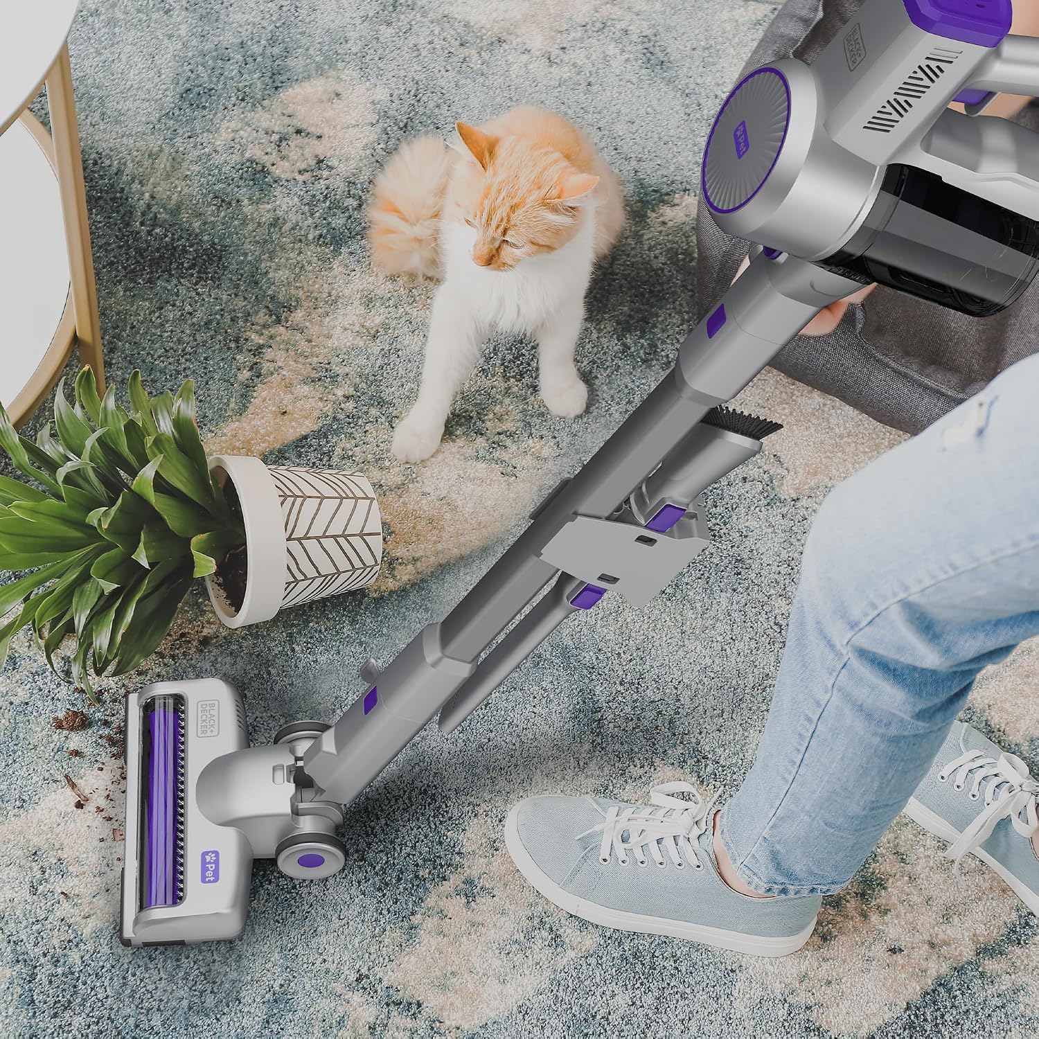 Black+Decker Powerseries+ Corded 4 in 1 Stick Vacuum, Upright to Hand-Vac Multi Surface, LED Floor Head, HEPA Filtration, Powerful 14k Pa,for Hard Floor, Low Carpet, Pet Hair Home & Office use, Grey