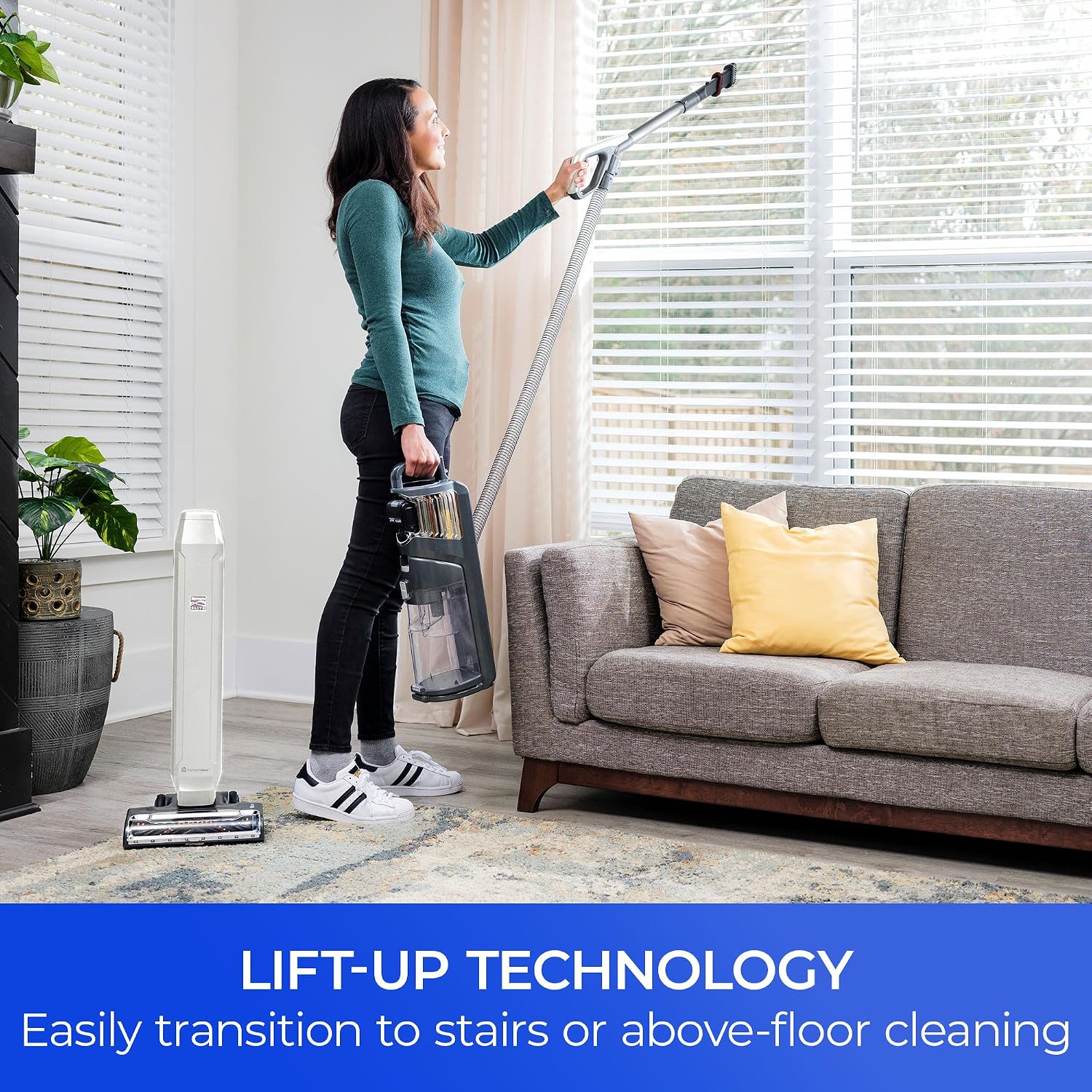 Kenmore CU7005 Litening 24V Cordless Upright Vacuum with Lift-Up & Hair Eliminator Nozzle, Brushless Motor, Up to 80 Mins of Runtime, HEPA Filter & LED Display for Carpets, Hard Floor & Pets, White