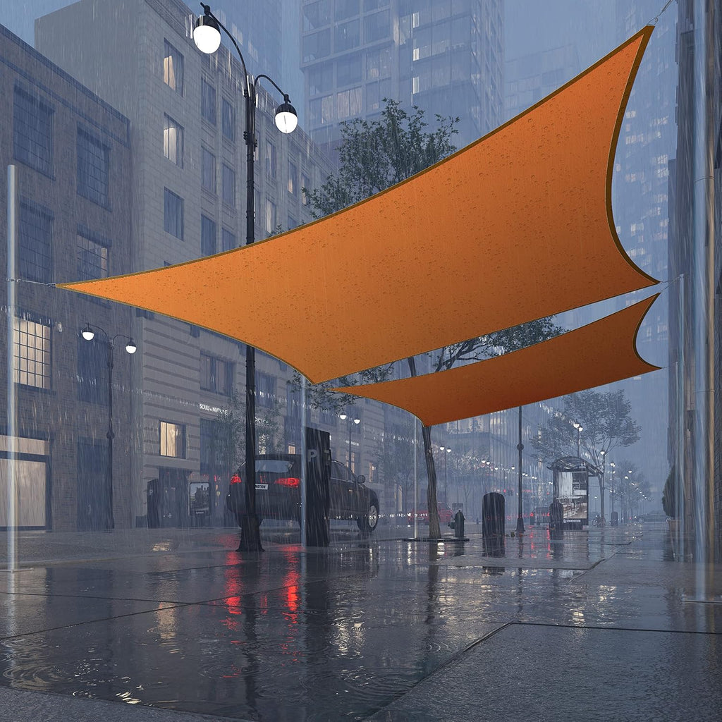 Royal Shade 12' x 16' Orange Rectangle Waterproof Sun Shade Sail Order to Make Canopy Awning, UPF50+ 95% UV Blockage Water Resistant, Outdoor Backyard Patio Garden Carport (We Customize)
