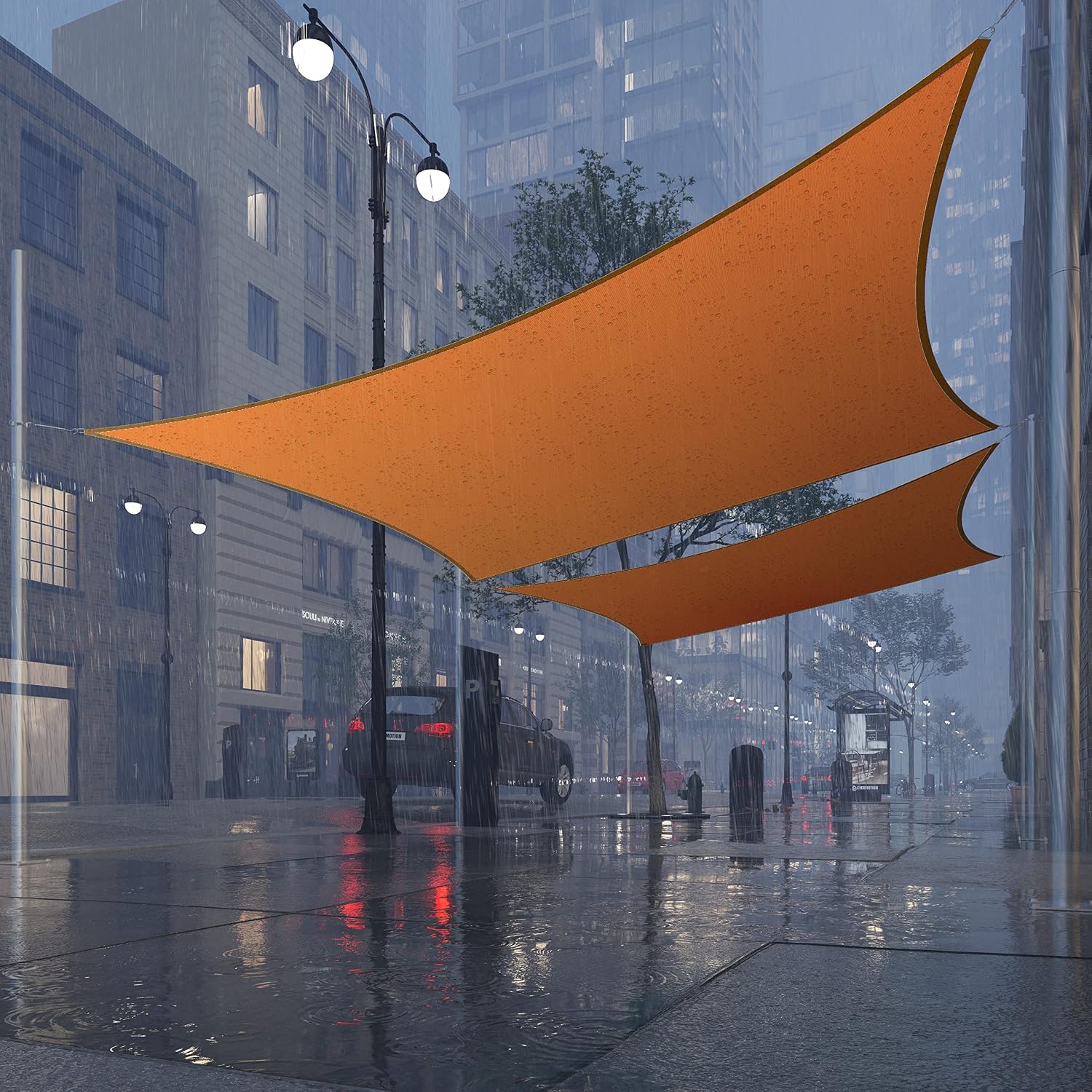 Royal Shade 12' x 16' Orange Rectangle Waterproof Sun Shade Sail Order to Make Canopy Awning, UPF50+ 95% UV Blockage Water Resistant, Outdoor Backyard Patio Garden Carport (We Customize)