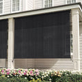 VICLLAX Outdoor Cordless Roller Shade 9' W x 8' H, Patio Shade Roll Up Outdoor Blinds for Front Porch, Graphite Black