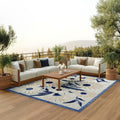 Nourison Home Aloha Blue Grey 6' x 9' Area Rug - Easy Clean, Non Shedding, Bed Room, Living Room, Dining Room, Kitchen (6' x 9')