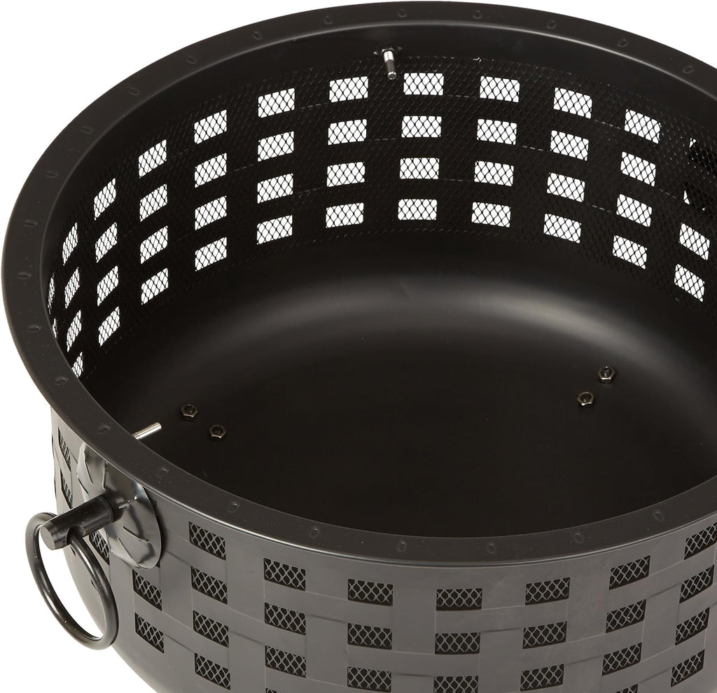 Amazon Basics 27 inch Steel Round Lattice Fire Pit, Easy to Assemble