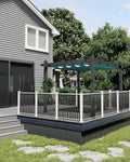 KYBOLT 10x10 Ft Outdoor Pergola Metal Gazebo with Retractable Canopy for Backyard Deck Patio Porch Grape Trellis(Blue)