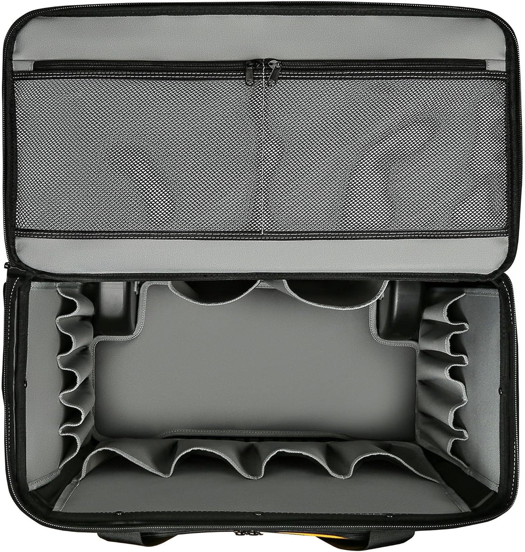Large Rolling Tool Bag with Big Wheels, Waterproof Roller Tool Box, Big Wheeled Tool Backpack with Multiple Pockets(Yellow, Extra Large)