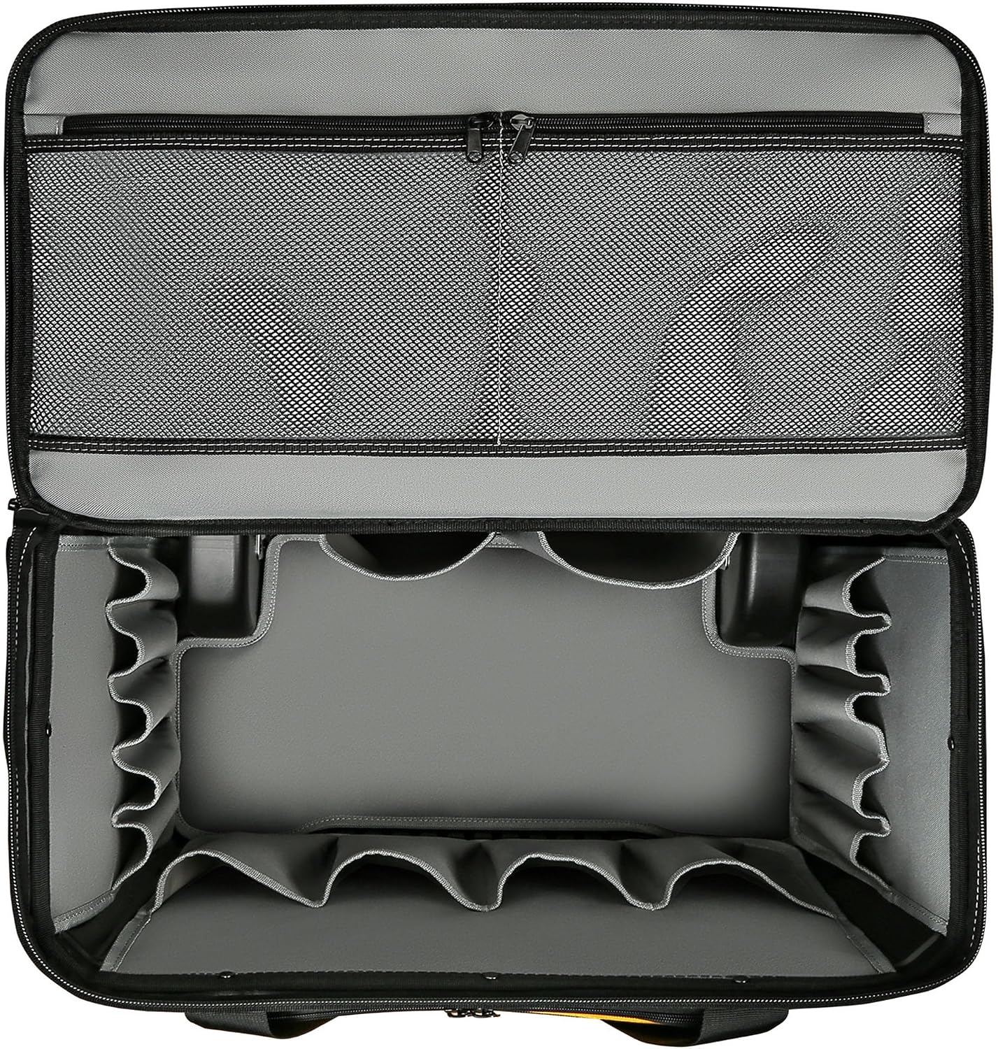 Large Rolling Tool Bag with Big Wheels, Waterproof Roller Tool Box, Big Wheeled Tool Backpack with Multiple Pockets(Yellow, Extra Large)