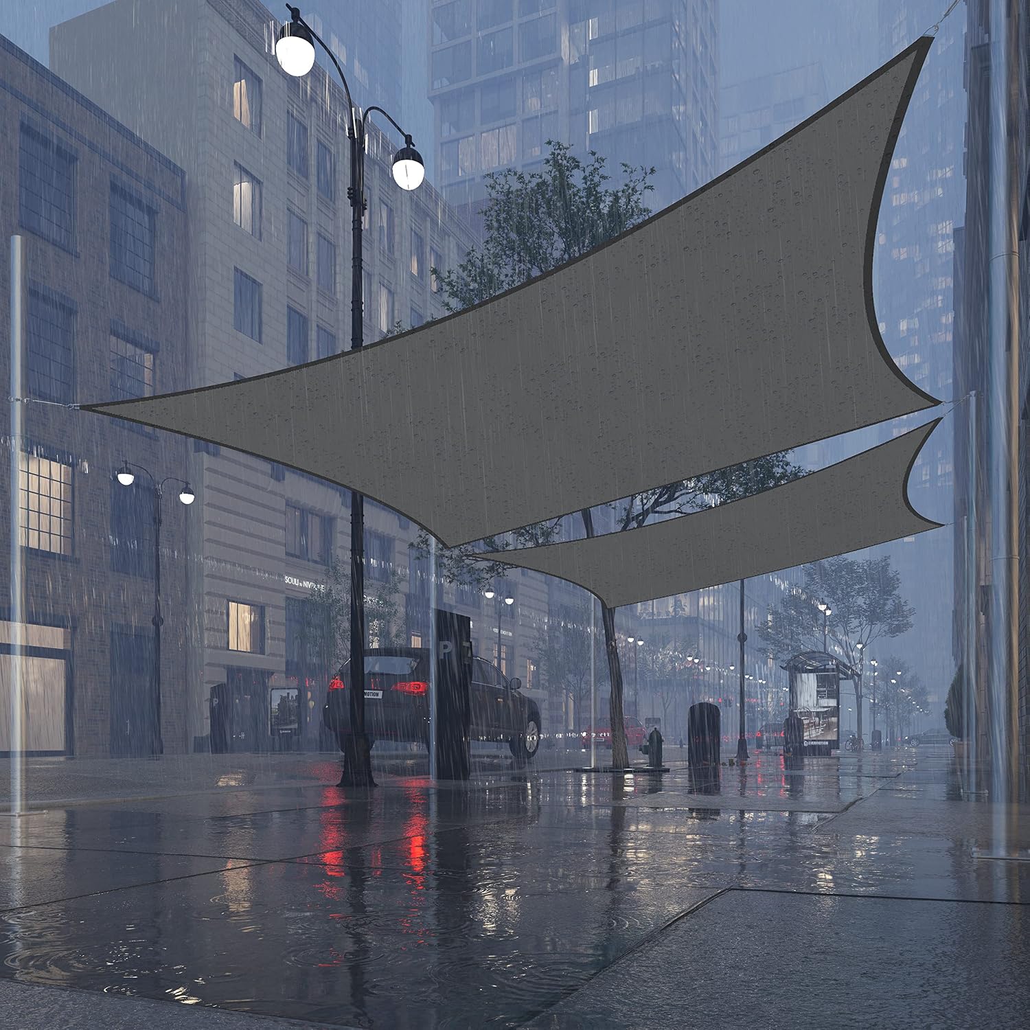 Royal Shade 4' x 11' Grey Rectangle Waterproof Sun Shade Sail Order to Make Canopy Awning, UPF50+ 95% UV Blockage Water Resistant, Outdoor Backyard Patio Garden Carport (We Customize)